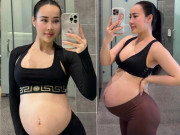 Bà bầu - Khi hot girl đình đám làng fitness mang thai: Bầu 39 tuần vẫn nâng tạ 160kg nhìn "toát mồ hôi hột"