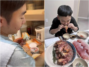 Bếp Eva - Chồng Diễm Hương vừa làm bánh vừa ngọt ngào gọi "em yêu", có món được con trai chấm 100 điểm