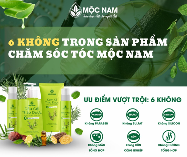 Mộc Nam không chứa các chất hóa học có hại cho tóc