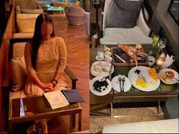 Bà Quỳnh cho biết, con gái nhiều lần đi ăn không trả tiền. Ảnh cắt từ video.