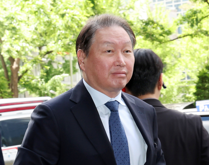 Chủ tịch Tập đoàn SK Chey Tae-won trong một sự kiện hôm 28/5 ở Seoul. Ảnh: Yonhap
