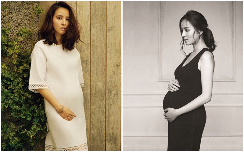 Vào năm 2015, cô mang thai con gái đầu lòng, khi đó Han Hye-jin vẫn xinh đẹp và không tăng cân quá nhiều. 
