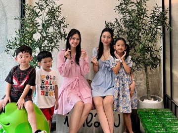 Chị em Á hậu bị ghét nhất showbiz, ở nhà chăm con mà lên đồ xinh như công chúa, cứ ngỡ gái còn son