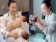 Bà bầu - Phương Oanh kể chuyện ở cữ, dòng chữ ghi trên cửa phòng em bé gây chú ý