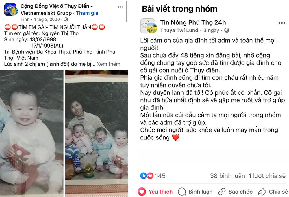 Những mảnh ghép quan trọng trong cȃu chuyện cȏ gái Thụy Điển tìm ᵭược mẹ ruột người Việt Nam. Ảnh chụp màn hình