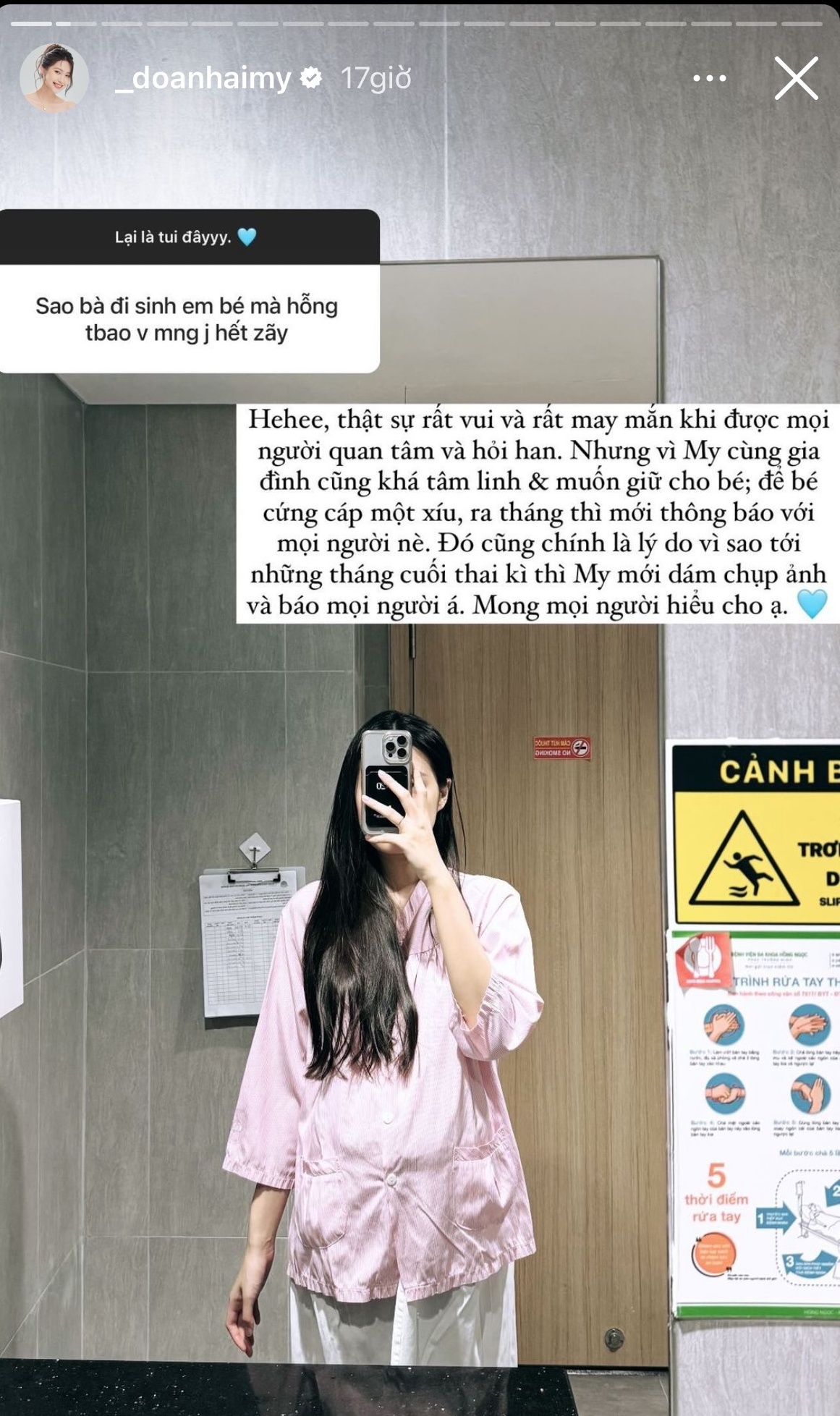 Doãn Hải My chia sẻ về lý do khi con tròn 1 tháng tuổi mới công khai chuyện sinh con.