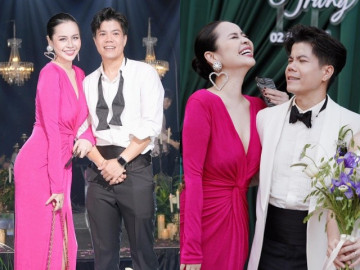 Vũ Hạnh Nguyên diện váy hồng "chặt chém" dự đám cưới Đinh Mạnh Ninh: "Mình cưới nó khóc, nó cưới mình cười như được mùa"