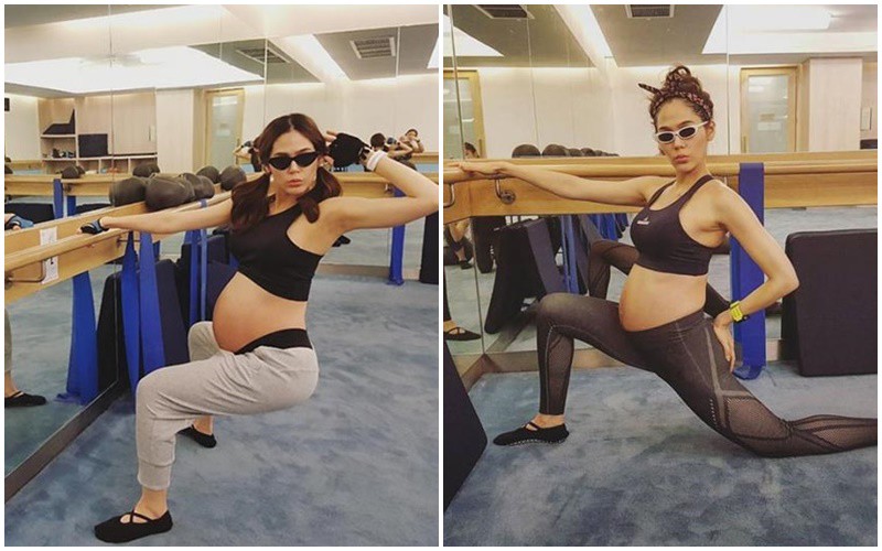 Trong quá trình mang thai, Chompoo Araya làm nhiều người nể phục khi cô vẫn chăm chỉ tập yoga để rèn luyện sức khỏe mỗi ngày. 
