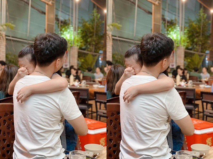 Con gái Thành Trung khóc khi gặp bố.
