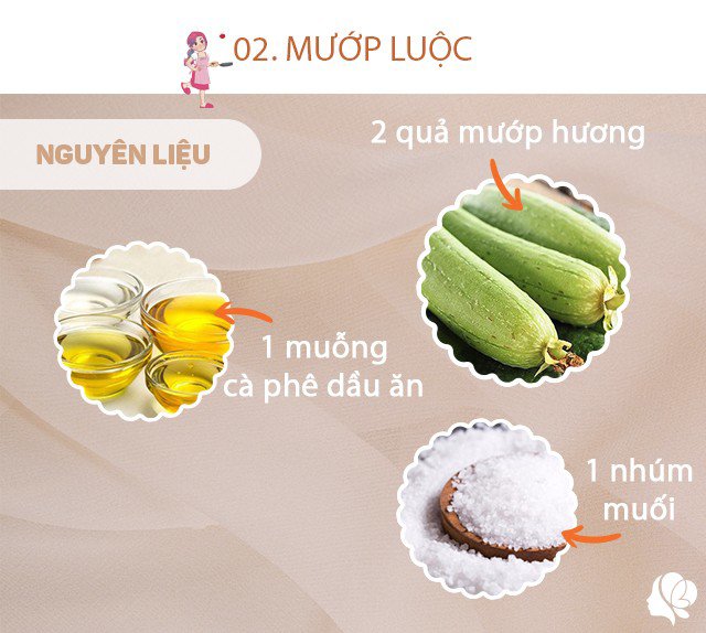 Chuẩn bị: 2 quả mướp hương, 1 muỗng cà phê dầu ăn, 1 muỗng cà phê muối.