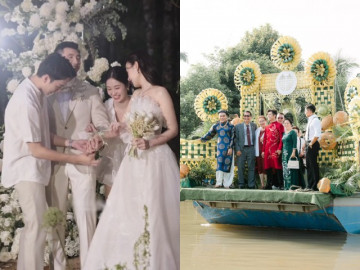 Nghi thức lạ trong đám cưới sao Việt: Midu và chồng cho khách mời cột tay, Gin Tuấn Kiệt dùng chẹt đón Puka