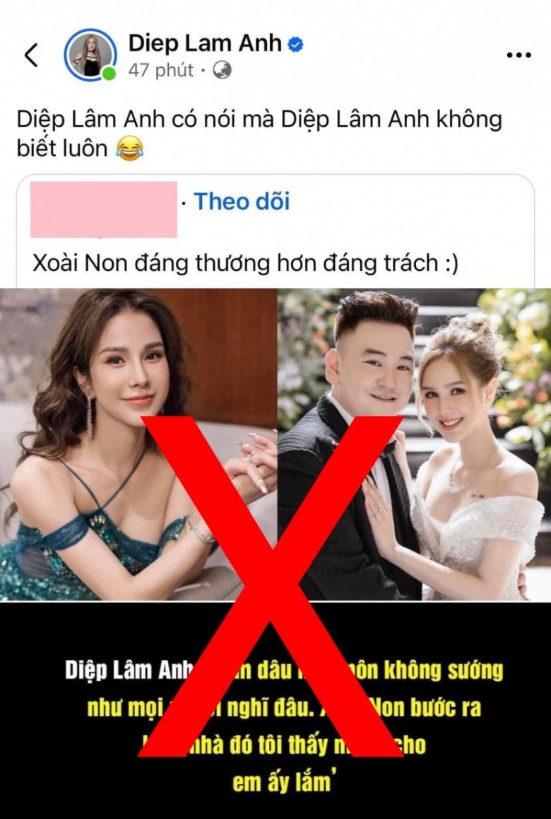Diệp Lâm Anh phủ nhận lời bình luận liên quan đến Xoài Non đang gây xôn xao mạng xã hội.