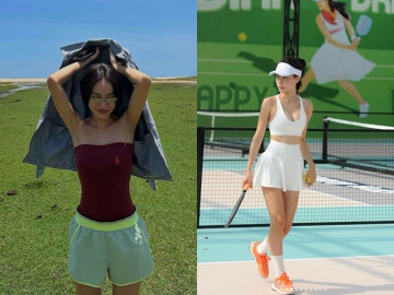 Cô dâu Hà Nội xuống phố mặc váy cổ vũ đẹp quyến rũ, khoe da nâu gợi cảm