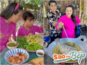 Bếp Eva - Kiều Trinh đem con xuống nhà vườn 6.000m2 của tài tử nổi tiếng nấu ăn, làm món ngon với cá to "bự chảng"