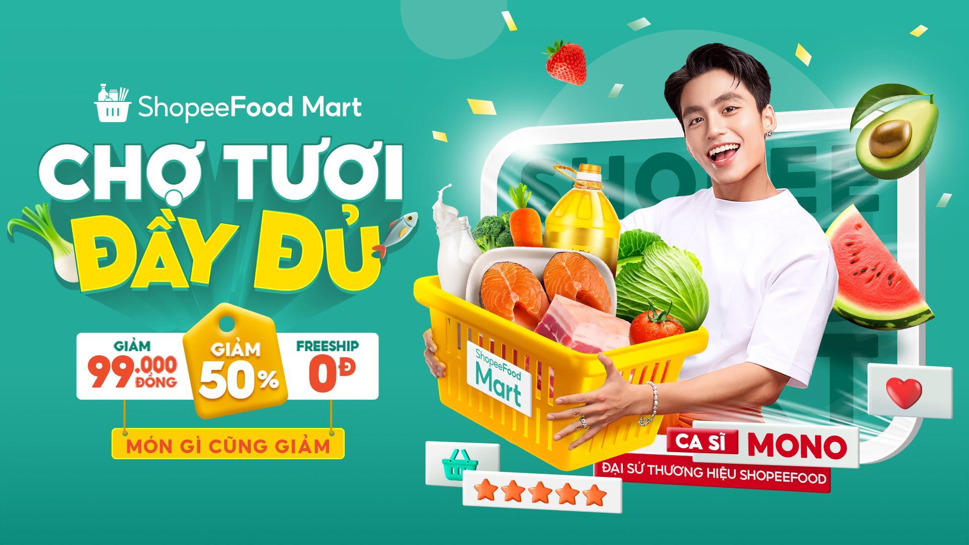 Đa dạng các sản phẩm tươi ngon cùng voucher hấp dẫn sẽ “trình làng” tại chương trình “ShopeeFood Mart - Chợ tươi đầy đủ, món gì cũng giảm”. Mua ngay kẻo lỡ!