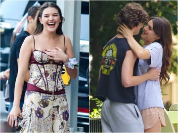 Suri Cruise sau khi bỏ họ của bố: Ngày càng gợi cảm, khóa môi bạn trai nhạc sĩ giữa phố