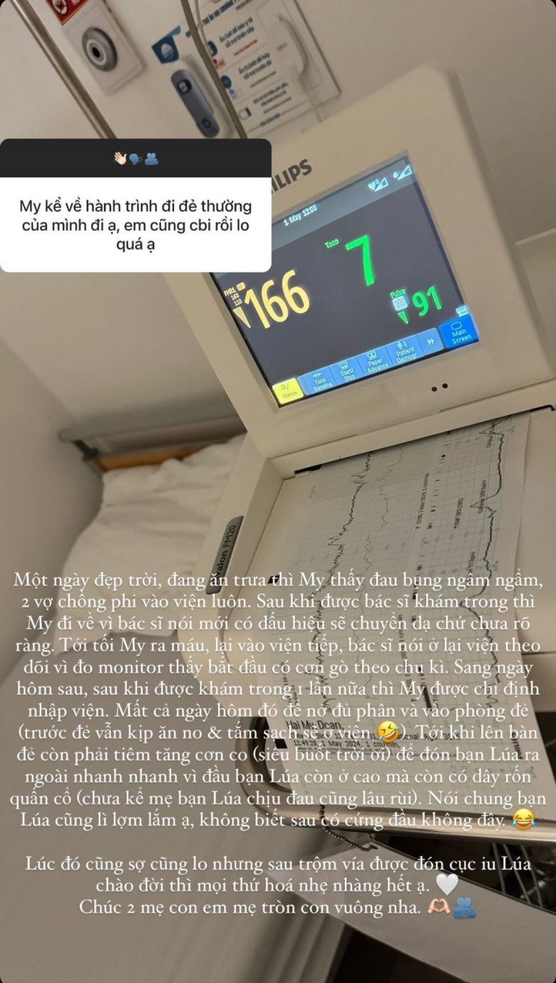 Doãn Hải My chia sẻ chi tiết về quá trình sinh thường.