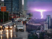 Tin tức - Hà Nội: Nhiều khu vực đang mưa lớn, cảnh báo rủi ro thiên tai do lốc, sét, mưa đá cấp độ 1