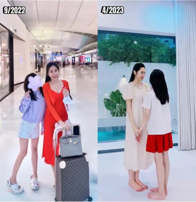 Con gái Thủy Tiên sở hữu đôi chân thon dài.