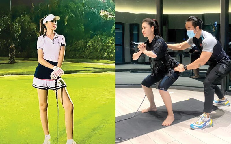 Để có một ngoại hình hoàn mỹ thì Lý Kim Thảo cũng chăm chỉ tập luyện thể thao như chơ golf, tập gym với các chuyên gia chuyên nghiệp. 
