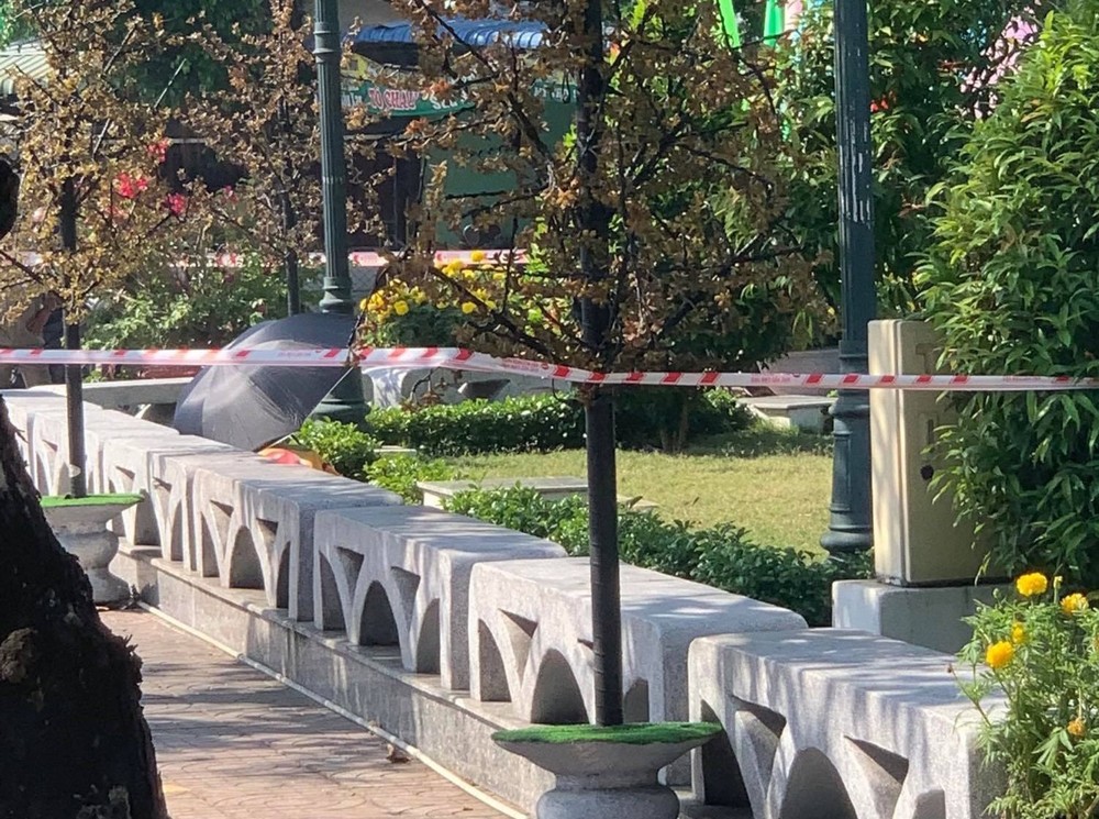 Hiện trường vụ án nơi Phương giết, hiếp dâm người phụ nữ bán vé số tại công viên. Ảnh: CTV