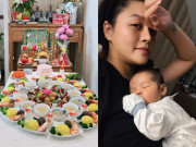 Yêu con - Thu Quỳnh làm mẹ đơn thân lần 2, tự tay chuẩn bị mâm cúng Mụ cho con gái, nhìn kỹ có món chưa sao Việt nào làm