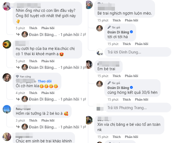 Bình luận chúc mừng từ người hâm mộ