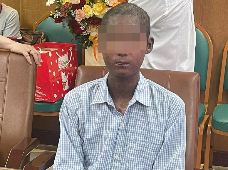 Bệnh nhân T. ngày ra viện. Ảnh: Phương Thúy.