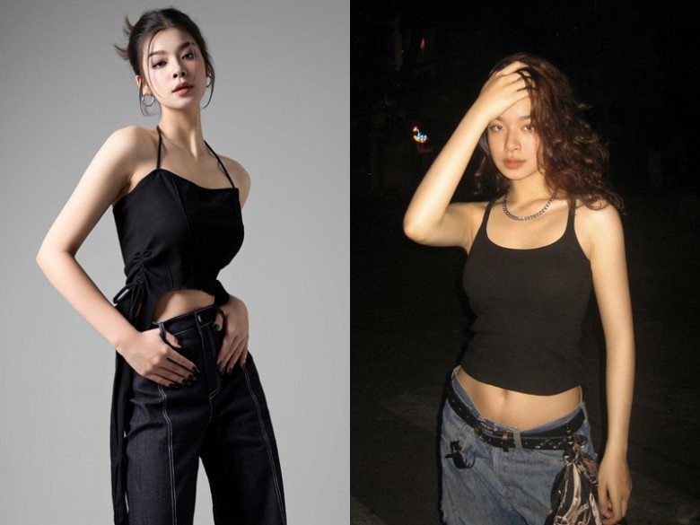 Trang phục tối màu vẫn được cô ưu ái hơn hẳn và thường xuyên khoe eo thon với áo crop top hoặc quần cạp trễ.