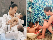 Yêu con - Cảnh bỉm sữa của dàn vợ 2 các "Cá mập": Phương Oanh gây tranh cãi, vợ Á hậu shark Hưng đảm đang chăm 4 con