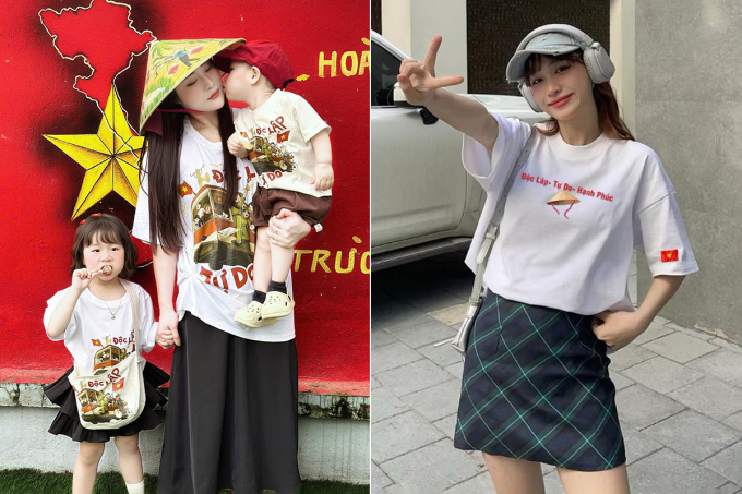Nhiều mẫu áo in tiêu ngữ Độc lập - Tự do - Hạnh phúc được giới trẻ yêu thích.
