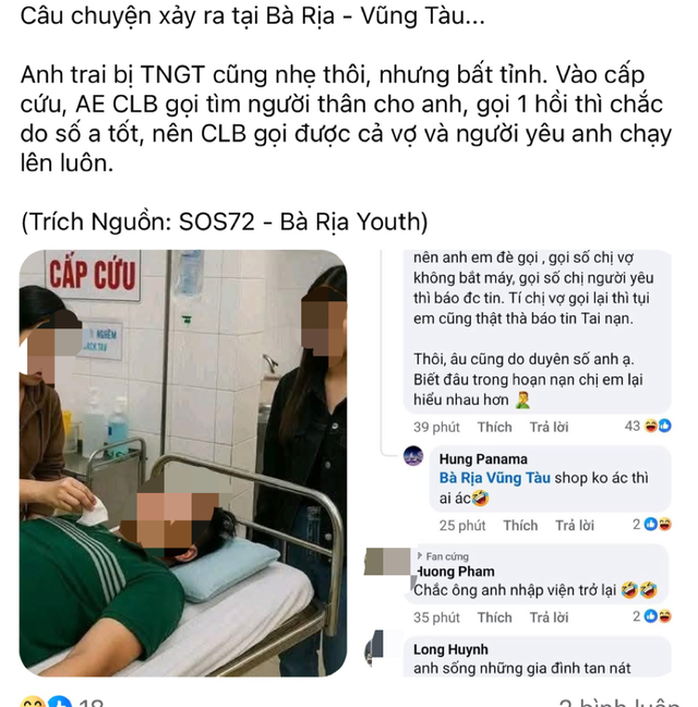 Câu chuyện được chia sẻ chóng mặt trên mạng xã hội thêm hình ảnh minh hoạ, trích nguồn CLB SOS 72