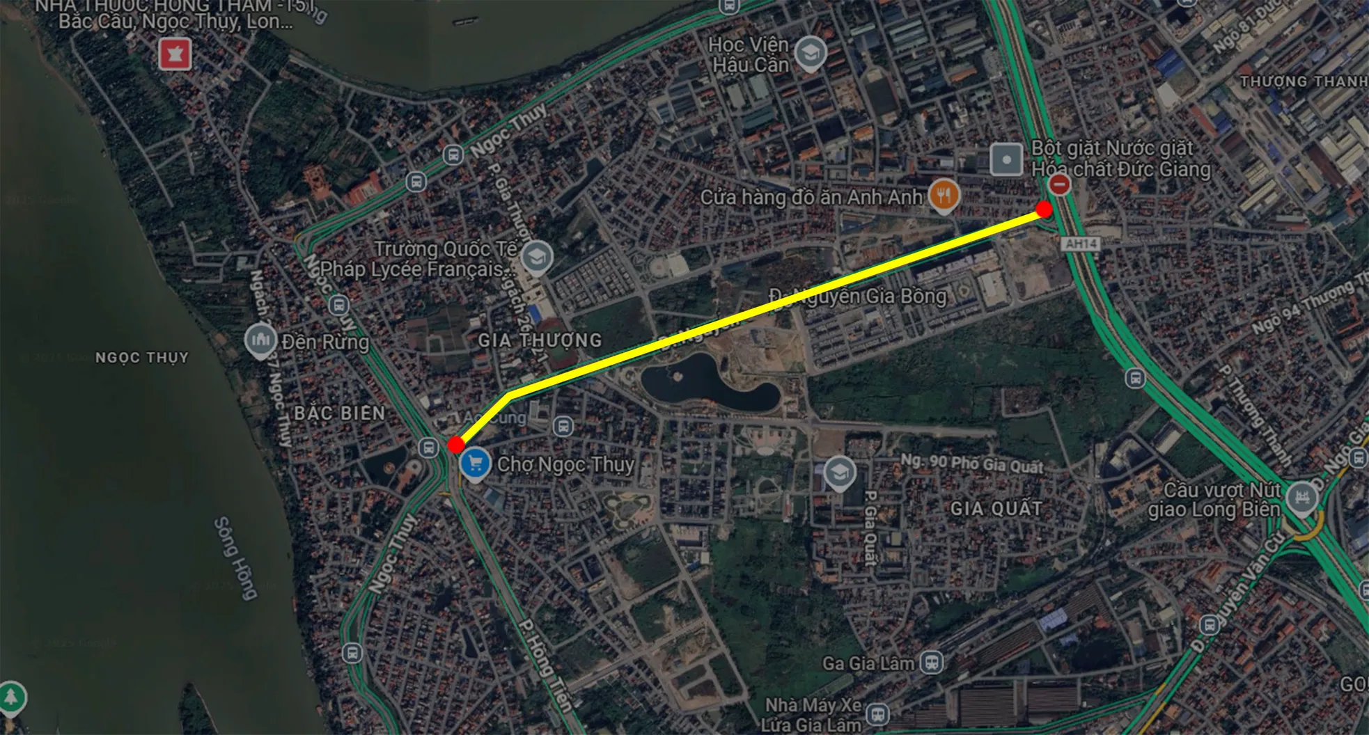 Vị trí tuyến đường Nguyễn Gia Bồng trên bản đồ. (Ảnh: Google Maps)