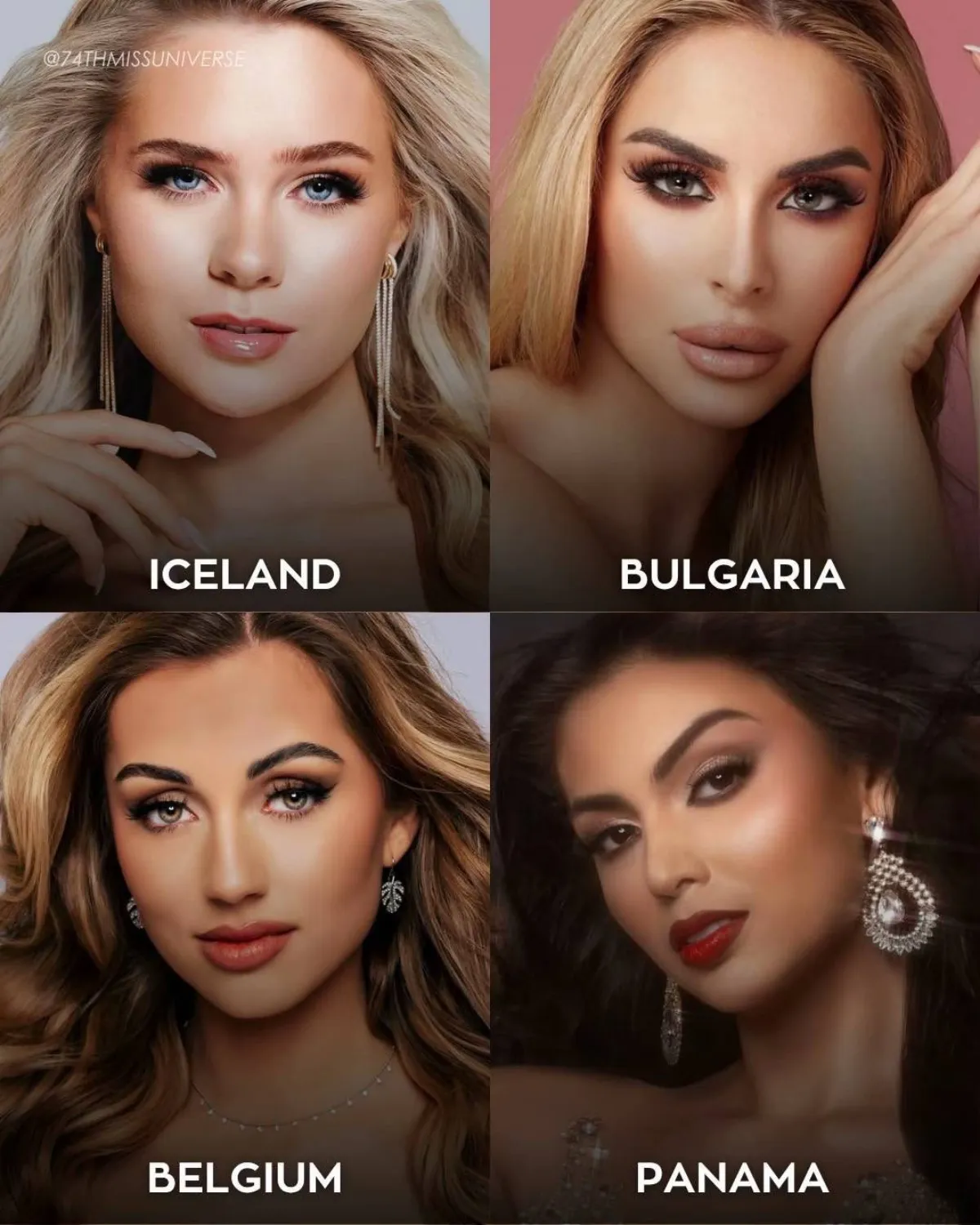 Nhan Sắc 21 Người Đẹp Đầu Tiên Chính Thức Ghi Danh Dự Thi Miss Universe 2025 2 Từ Trái Qua Phải, Từ Trên Xuống Dưới: Hoa Hậu Iceland Helena O’connor - Hoa Hậu Bulgaria Gaby Guha - Hoa Hậu Bỉ Karen Jansen - Hoa Hậu Panama Mirna Caballini.