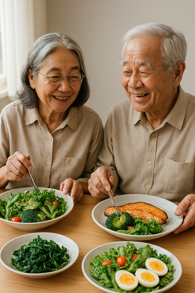 Đạm, nước, chất béo, chất xơ, vitamin và khoáng chất là nhóm chất cần thiết trong thực đơn hàng ngày của người già.