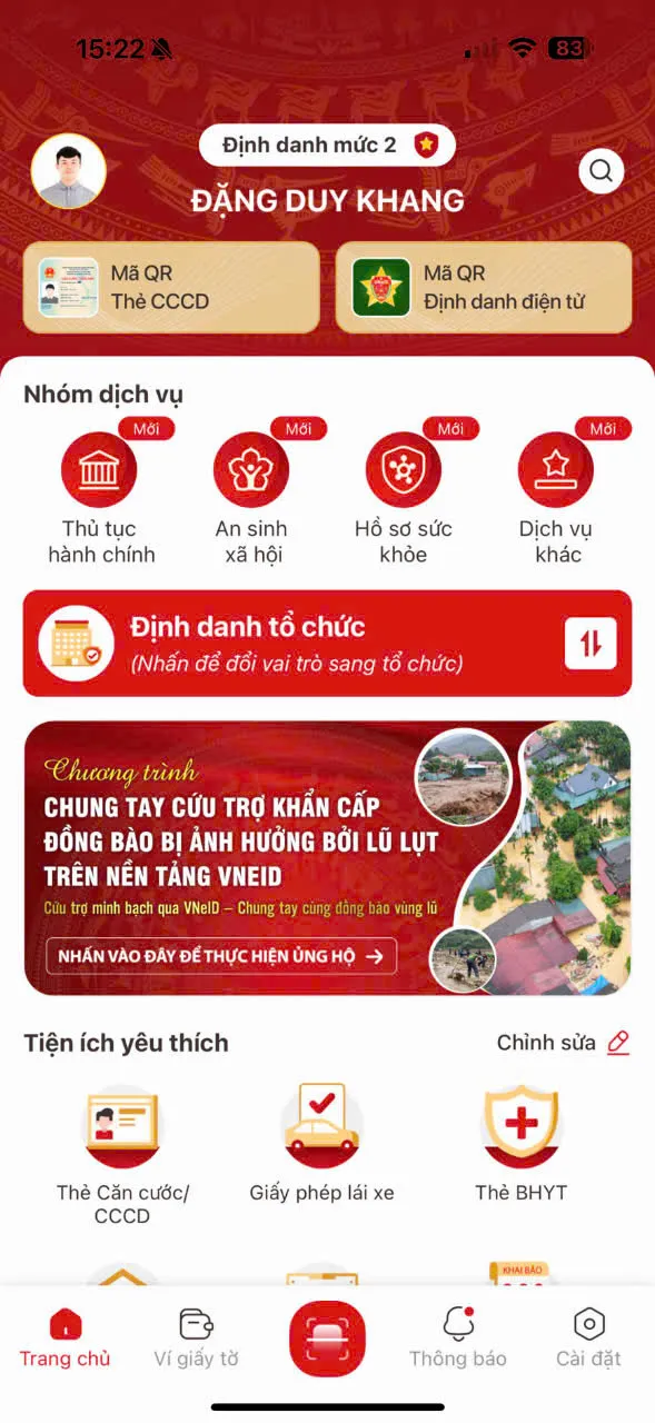 Ứng dụng VNeID.