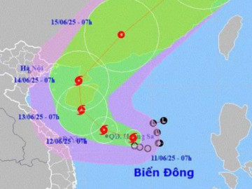 Bão số 1 mạnh cấp 8, giật cấp 10 trên Biển Đông, có thể mạnh thêm