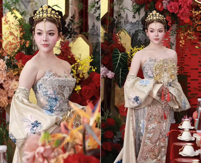 Cô dâu Mỹ Linh xinh đẹp trong ngày cưới 
