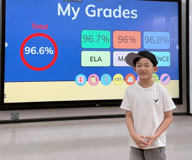Lương Thế Thành và Thúy Diễm tự hào khi con trai học hành giỏi giang.