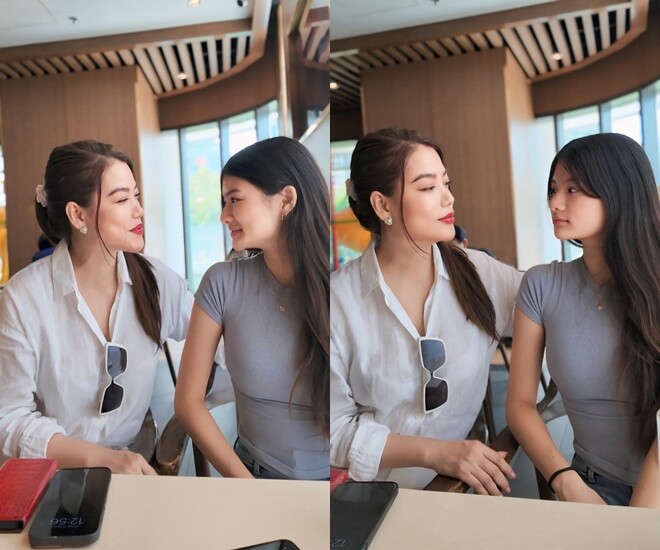 Bảo Tiên xinh đẹp trong loạt biểu cảm khi bị mẹ “chất vấn”.