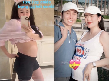Sao Việt 24h: Phương Lê vén áo khoe bụng lùm lùm, đập tan tin đồn đeo bầu giả