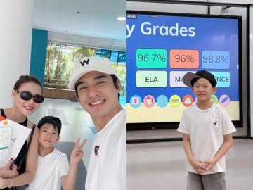 Sao Việt 24h: Con trai quốc tịch Mỹ của Thuý Diễm khoe bảng điểm xuất sắc, nói lời cảm ơn khiến bố mẹ phì cười