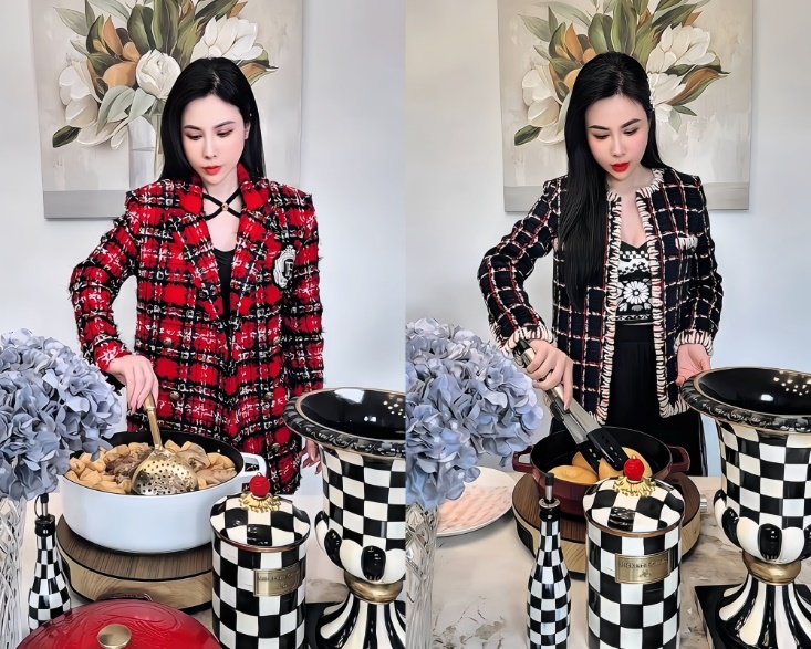 Để nguôi ngoai, cô thường xuyên vào bếp nấu các món ăn Việt để gia đình thưởng thức.