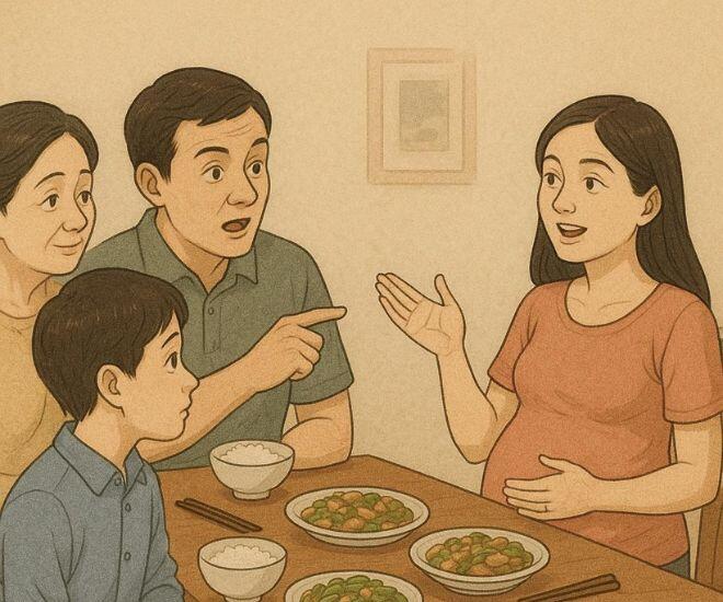 Thay vì im lặng hay nổi giận, chị cười nhẹ, nhìn vị khách rồi hóa giải tình huống.
