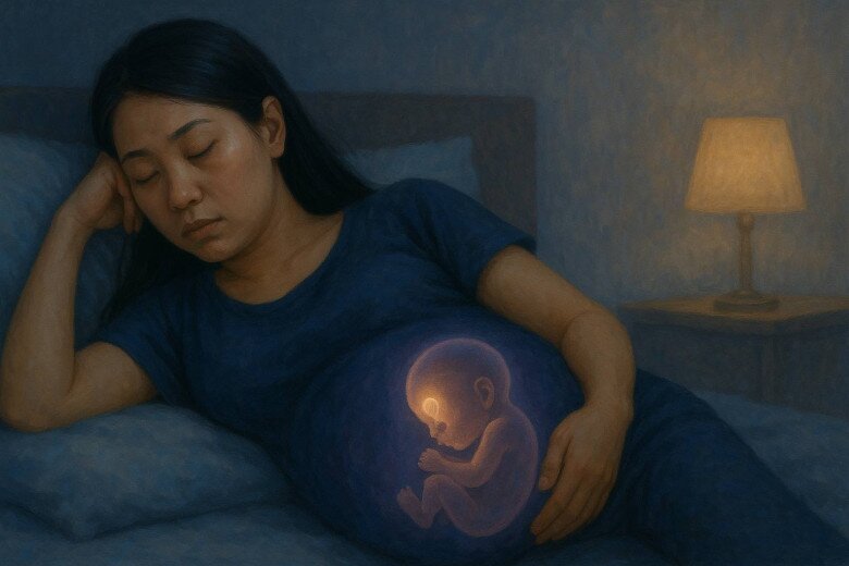 Nếu mẹ thường xuyên ngủ sau 10h đêm, khi melatonin đã giảm dần, thai nhi sẽ mất đi “kim chỉ nam” tự nhiên cho sự phát triển về giấc ngủ, thần kinh và cảm xúc.