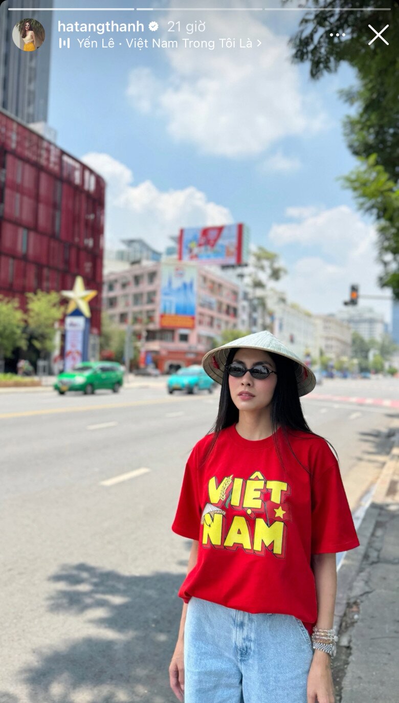 Tăng Thanh Hà thể hiện tinh thần yêu nước tuyệt đối bằng ngôn ngữ thời trang.