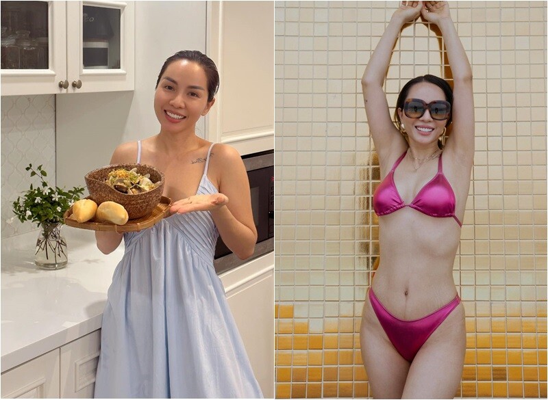 Đoàn Thanh Thảo – vợ của ca nhạc sĩ Hoàng Bách luôn được biết đến với vẻ ngoài trẻ trung và vóc dáng gợi cảm dù đã trải qua ba lần sinh nở. 