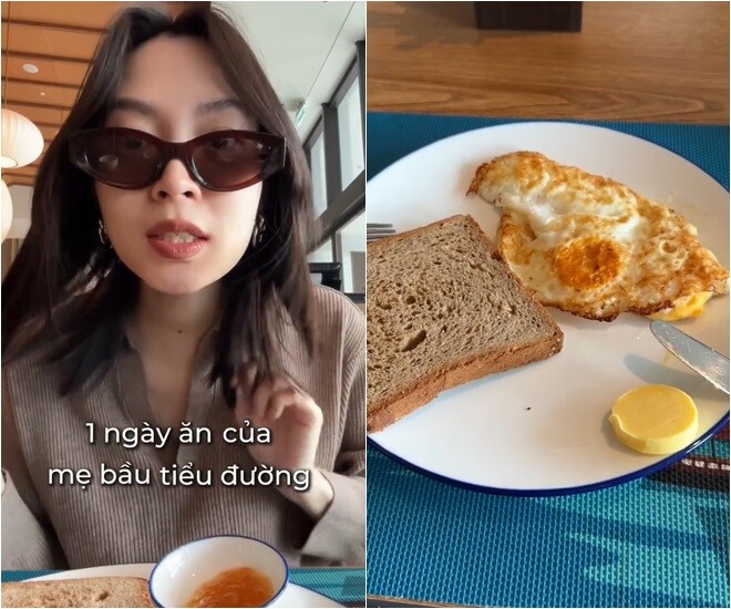 Khi đi du lịch, Linh vẫn ăn sáng như ở nhà, ngày nào cũng thực đơn giống nhau như vậy.