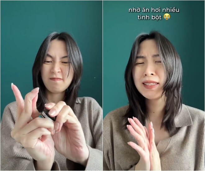 Cảm giác hồi hộp của bà bầu mỗi lần lấy máu đầu ngón tay và test tiểu đường.