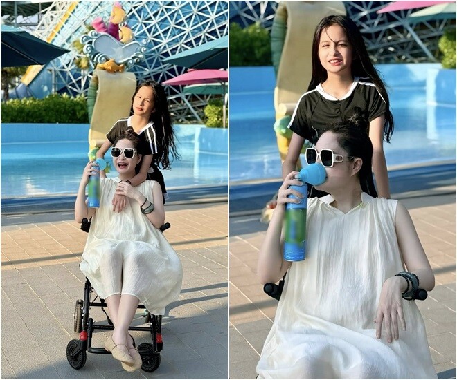 Đoàn Di Băng lộ bụng lùm lùm sau lớp váy mỏng nhẹ.